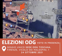 Elezioni ODG: il 24 ottobre si vota in presenza nel seggio di Firenze